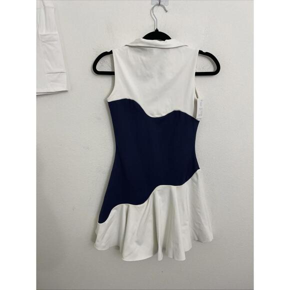 Port de Bras Wave Dress in Navy & Chantilly Tennis Pickle size XS NWT $265msrp - Picture 6 of 11